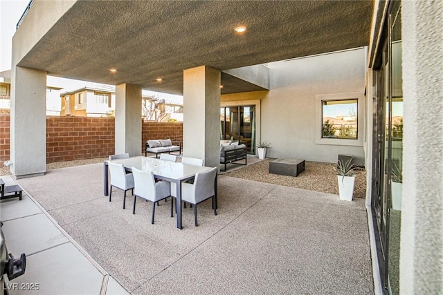 view of patio featuring outdoor lounge area