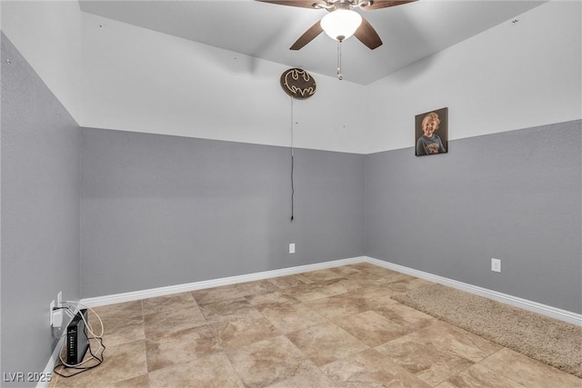 spare room with ceiling fan