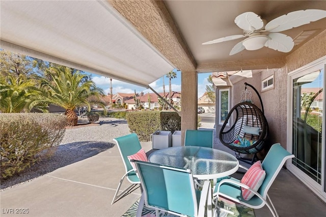 view of patio / terrace with ceiling fan