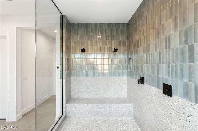 bathroom featuring walk in shower