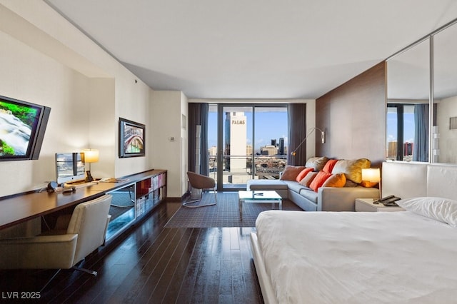 bedroom featuring dark wood-type flooring