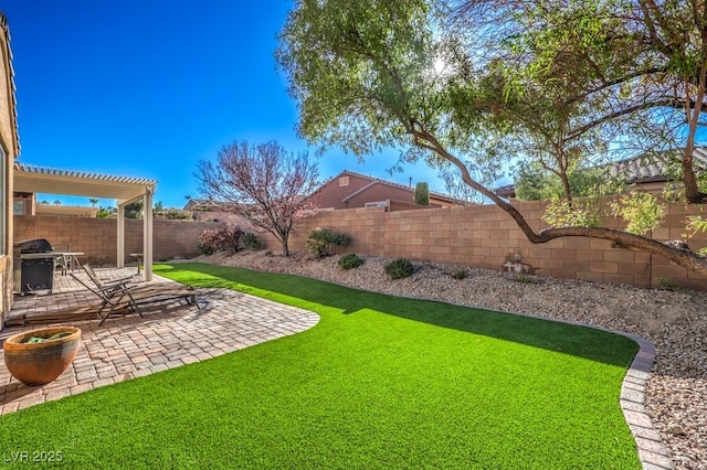 view of yard featuring a patio area