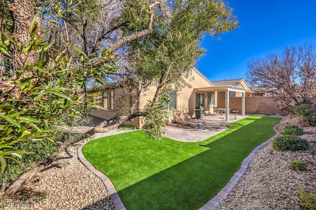 view of yard with a patio area