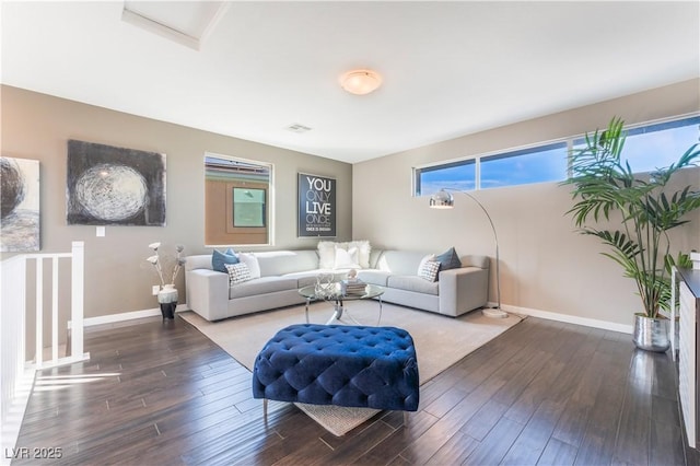 living room featuring hardwood / wood-style floors