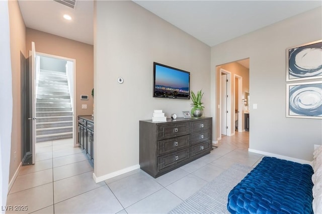 view of tiled bedroom