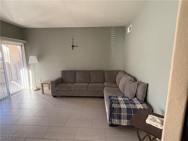 view of tiled living room