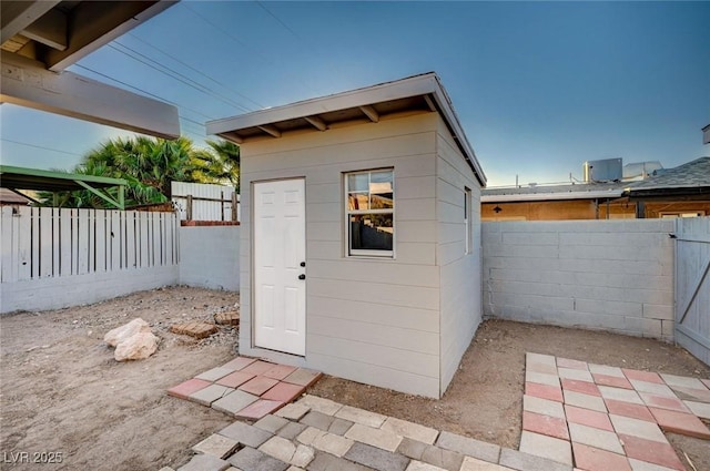 view of outbuilding with central AC