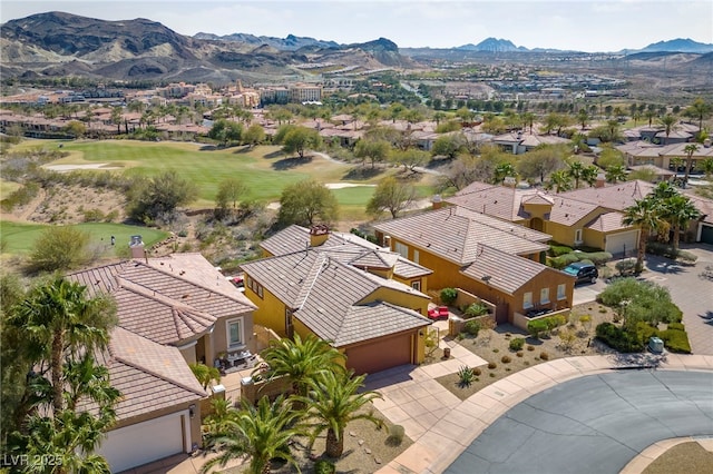 bird's eye view featuring a mountain view