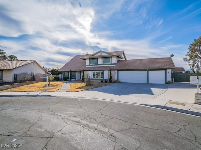 view of property featuring a garage