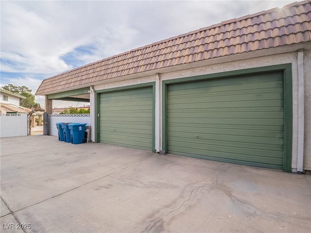 view of garage