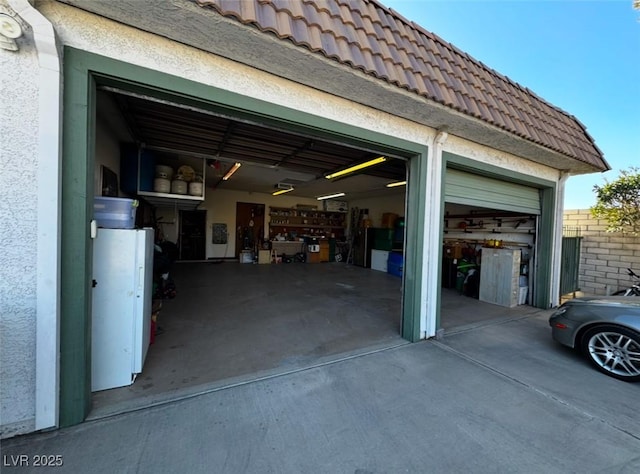 view of garage