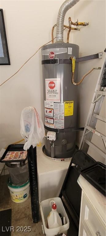 utilities featuring strapped water heater