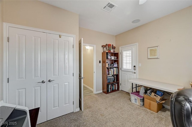 interior space with light carpet