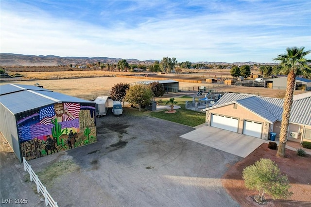 aerial view with a mountain view