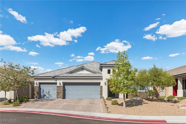 view of front of house with a garage