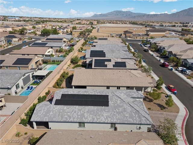 aerial view with a mountain view