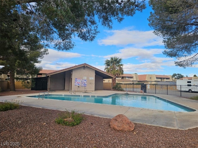 view of pool featuring a patio