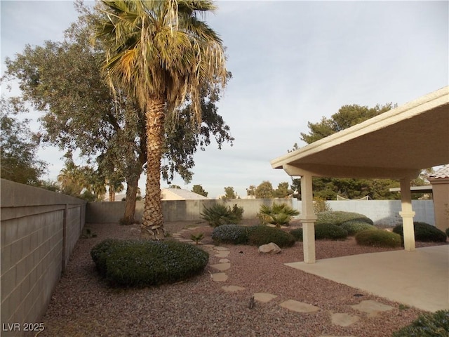 view of yard with a patio area