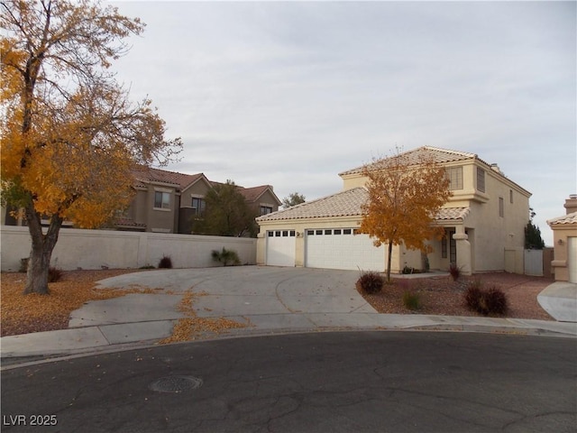 view of front facade with a garage