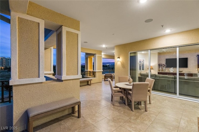 view of tiled dining space