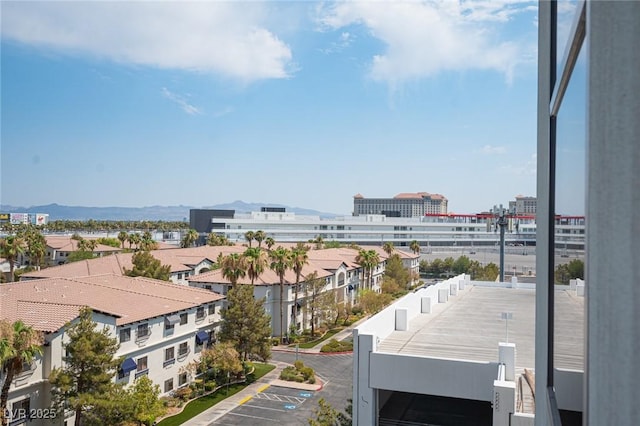 exterior space featuring a mountain view