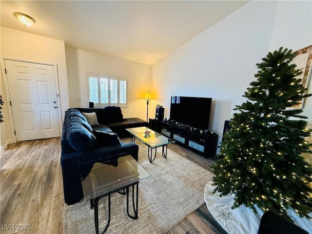 living room featuring hardwood / wood-style flooring