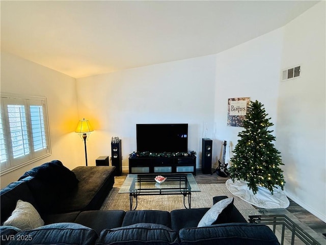 living room featuring hardwood / wood-style floors