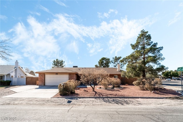 single story home featuring a garage