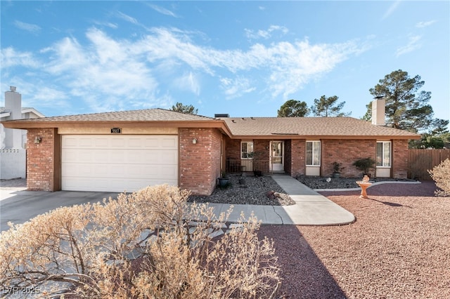 single story home featuring a garage