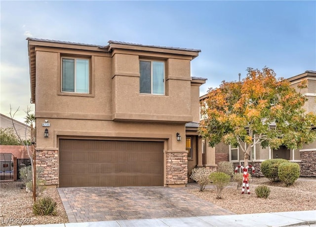 view of front of home with a garage