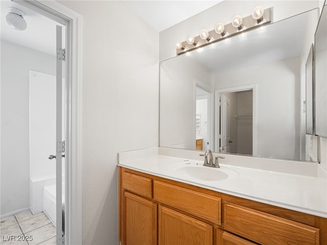 bathroom featuring vanity and tile patterned floors