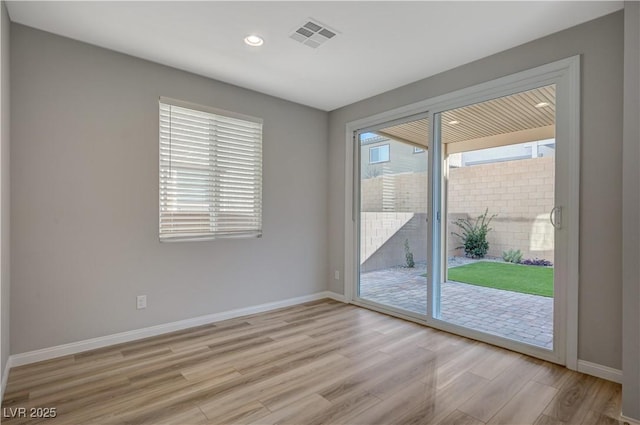 empty room featuring light wood-type flooring