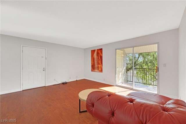 living room featuring wood-type flooring