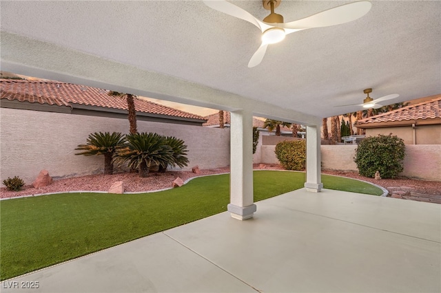 view of patio / terrace with ceiling fan