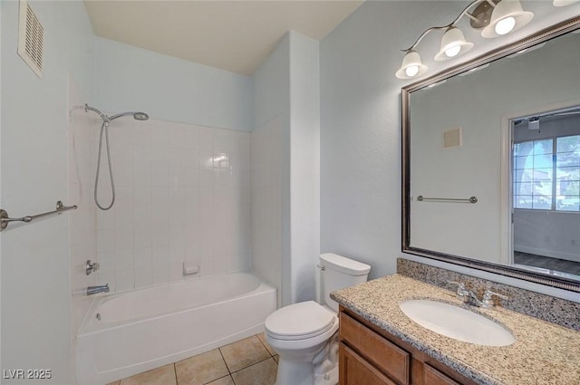 1701 King James St Unit 101, Las Vegas, NV 89144 - bathroom with vanity, toilet, shower / bath combination, and tile patterned flooring