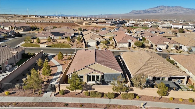 aerial view with a mountain view