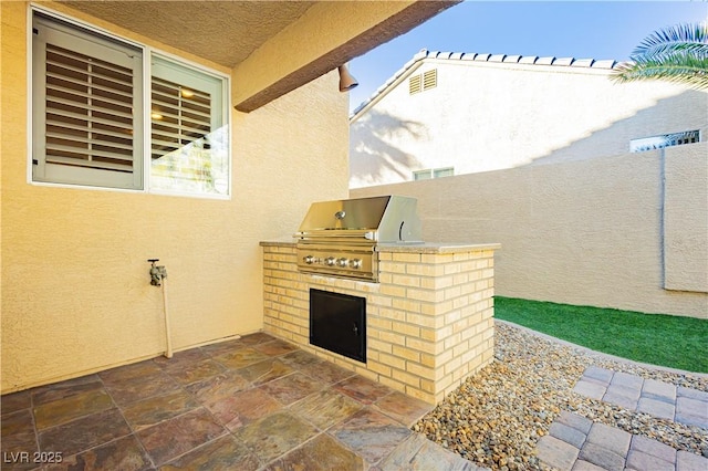 view of patio / terrace with an outdoor kitchen and area for grilling