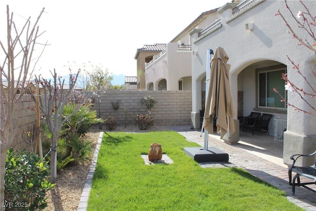 view of yard featuring a patio