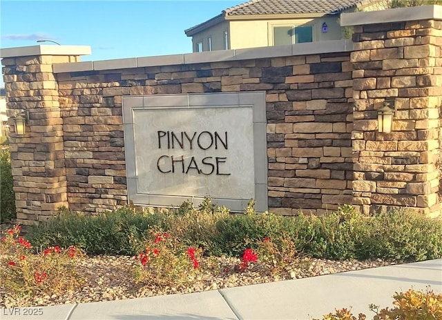 view of community sign