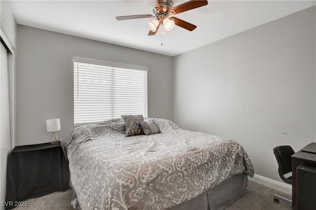 3320 Haven Beach Way, Las Vegas, NV 89117 - carpeted bedroom with a closet, baseboards, and ceiling fan