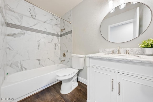 3320 Haven Beach Way, Las Vegas, NV 89117 - full bath with vanity, washtub / shower combination, and wood finished floors