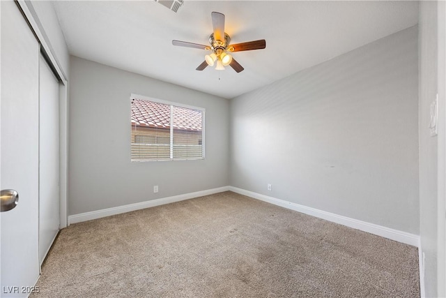 3320 Haven Beach Way, Las Vegas, NV 89117 - unfurnished bedroom with a closet, carpet flooring, and ceiling fan