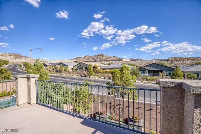 balcony with a mountain view