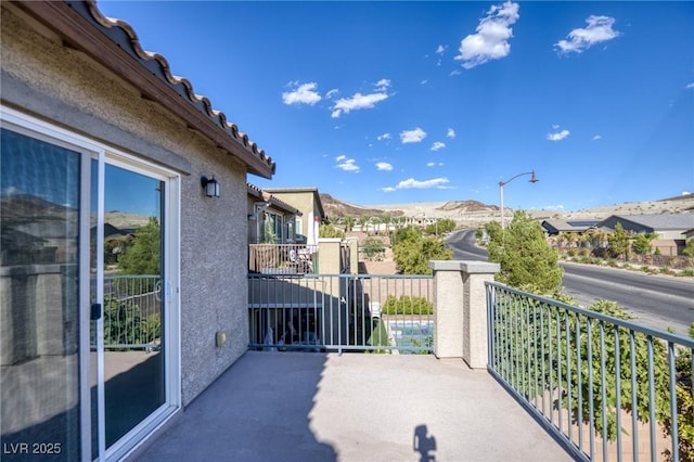 balcony with a mountain view