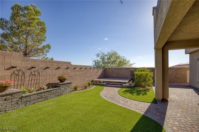 view of yard with a patio area