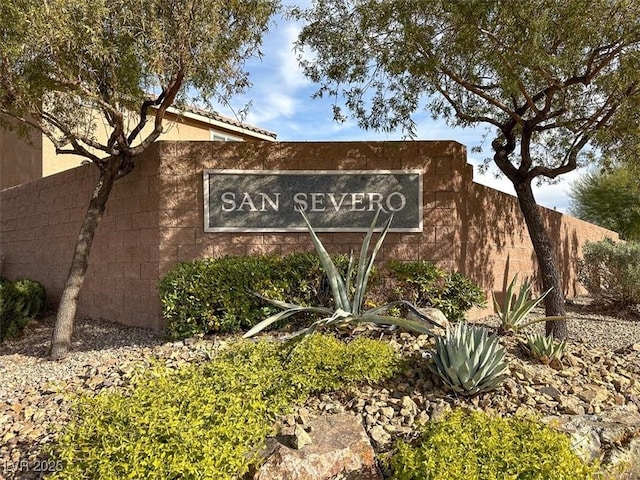 view of community sign