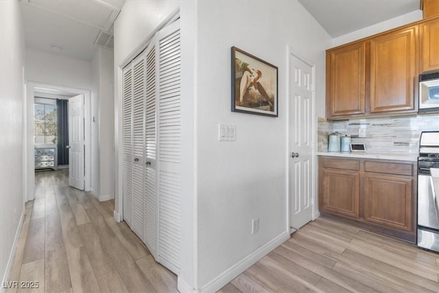 interior space featuring light wood-type flooring