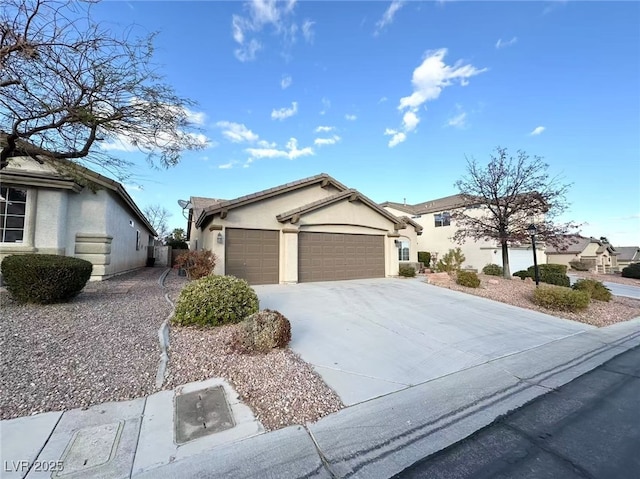 single story home with a garage