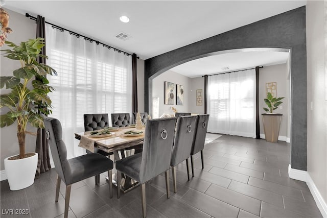 view of tiled dining area