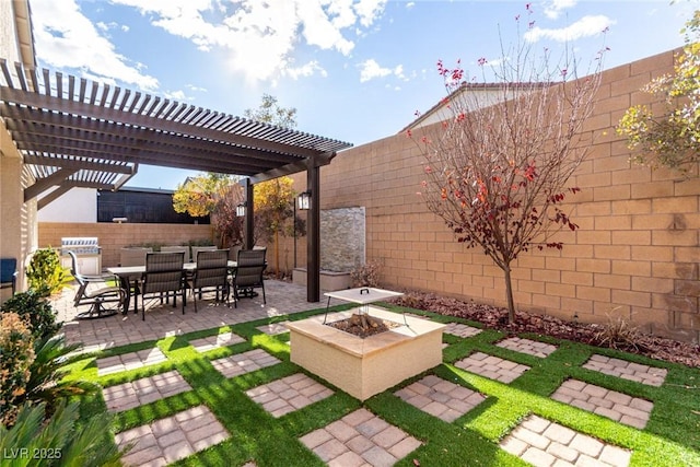 view of patio with a pergola